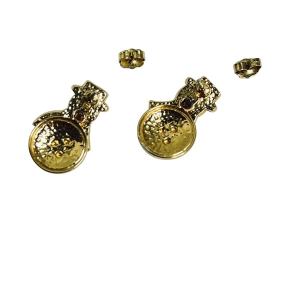 Avon Articulated Snowman Enamel Pierced Earrings (6100) - Picture 4 of 7